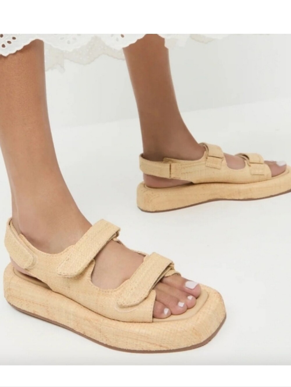 Loeffler Randall Blaise Natural Raffia Platform Sandal